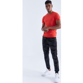 Tommy Life 84754 Siyah Kamuflaj Erkek Kamuflaj Desenli Dar Kesim Jogger Eşofman Alt
