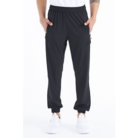 Tommy Life 84826 Siyah Erkek Basic Cepli Bağcıklı Rahat Form Lastik Paça Eşofman Altı