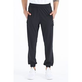 Tommy Life 84826 Siyah Erkek Basic Cepli Bağcıklı Rahat Form Lastik Paça Eşofman Altı