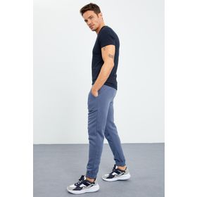 Tommy Life 84866 Petrol Gizli Fermuarlı Rahat Form Lastik Paça Polar Erkek Eşofman Alt