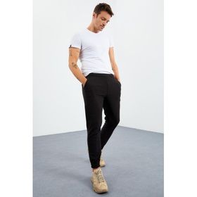 Tommy Life 84866 Siyah Gizli Fermuarlı Rahat Form Jogger Polar Erkek Eşofman Alt
