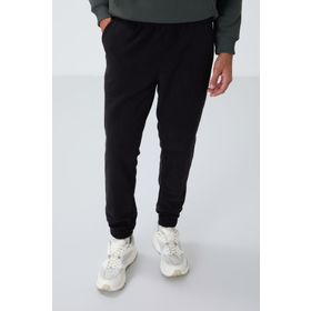 Tommy Life 84866 Siyah Gizli Fermuarlı Rahat Form Jogger Polar Erkek Eşofman Alt