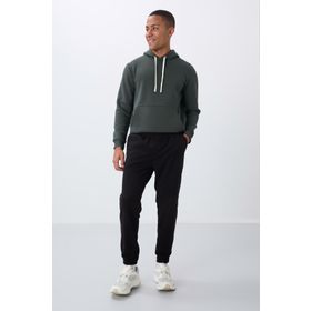 Tommy Life 84866 Siyah Gizli Fermuarlı Rahat Form Jogger Polar Erkek Eşofman Alt