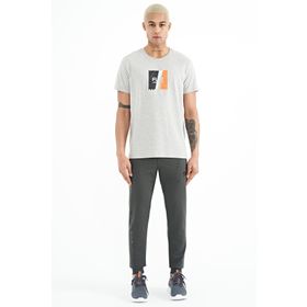 Tommy Life 84909 Haki Yazı Nakışlı Standart Kalıp Jogger Erkek Eşofman Altı