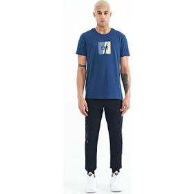 Tommy Life 84909 Lacivert Yazı Nakışlı Standart Kalıp Jogger Erkek Eşofman Altı