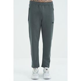 Tommy Life 84942 Haki Fermuar Cepli Bağcıklı Lastikli Bel Şardonlu Erkek Eşofman Altı
