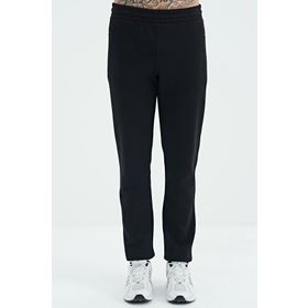 Tommy Life 84942 Siyah Fermuar Cepli Bağcıklı Lastikli Bel Şardonlu Erkek Eşofman Alt