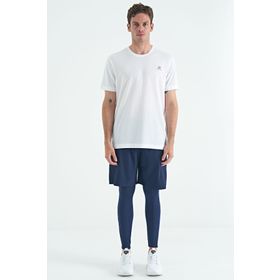 Tommy Life 84988 Indigo Arka Bilek Baskı Detaylı Yüksek Bel Slim Fit Aktif Spor Erkek Tayt