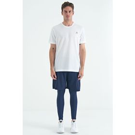 Tommy Life 84988 Indigo Arka Bilek Baskı Detaylı Yüksek Bel Slim Fit Aktif Spor Erkek Tayt
