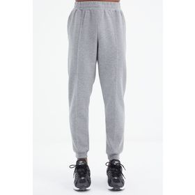 Tommy Life 84994 Gri Melanj Bağcıklı Ön Dikiş Detaylı Standart Kalıp Erkek Eşofman Altı