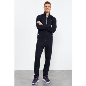 Tommy Life 85072 Lacivert Dik Yaka Fermuarlı Rahat Form Klasik Paça Erkek Eşofman Takımı