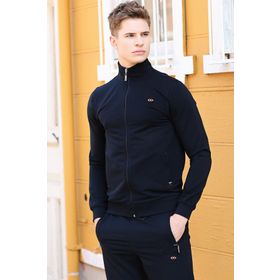 Tommy Life 85072 Lacivert Dik Yaka Fermuarlı Rahat Form Klasik Paça Erkek Eşofman Takımı