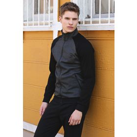 Tommy Life 85113 Siyah Dik Yaka Çift Renk Rahat Form Klasik Paça Erkek Eşofman Takımı