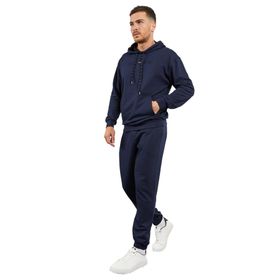 Tommy Life 85117 Gri Melanj-Siyah Erkek Kapüşonlu Kanguru Cep Oversize Lastik Paça Eşofman Takımı