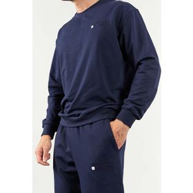 Tommy Life 85120 İndigo Casual O Yaka Oversize Lastik Paça Erkek Eşofman Takımı
