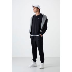 Tommy Life 85120 Lacivert Casual O Yaka Oversize Lastik Paça Erkek Eşofman Takımı