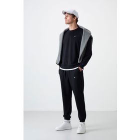 Tommy Life 85120 Lacivert Casual O Yaka Oversize Lastik Paça Erkek Eşofman Takımı