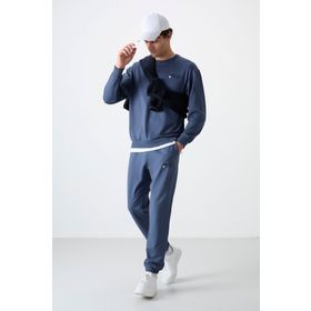 Tommy Life 85120 Petrol Casual O Yaka Lastik Paça Oversize Erkek Eşofman Takımı