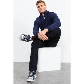 Tommy Life 85152 İndigo Lacivert Dik Yaka Fermuarlı Standart Kalıp Klasik Paça Erkek Eşofman Takımı