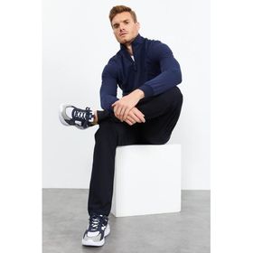 Tommy Life 85152 İndigo Lacivert Dik Yaka Fermuarlı Standart Kalıp Klasik Paça Erkek Eşofman Takımı