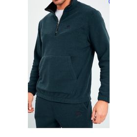 Tommy Life 85159 Orman Yeşil Yarım Fermuar Lastik Paça Polar Erkek Eşofman Takımı