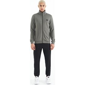 Tommy Life 85178 Çağla - Siyah Dik Yaka Fermuarlı Gizli Cepli Jogger Erkek Eşofman Takım