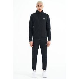 Tommy Life 85178 Lacivert Dik Yaka Fermuarlı Gizli Cepli Jogger Erkek Eşofman Takım