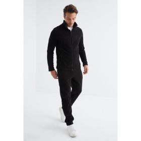 Tommy Life 85193 Siyah Dik Yaka Basic Polar Erkek Eşofman Takımı