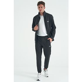 Tommy Life 85198 Antrasit Dik Yaka Fermuarlı Jogger Rahat Form Erkek Eşofman Takımı
