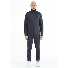 Tommy Life 85199 Antrasit Fermuarlı Dik Yaka Gizli Cepli Erkek Eşofman Takım