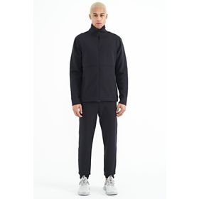 Tommy Life 85201 Lacivert Logo Nakışlı Dik Yaka Fermuarlı Gizli Cep Detaylı Erkek Eşofman Takım