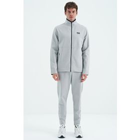 Tommy Life 85209 Gri Dik Yaka Gizli Cep Detaylı Standart Kalıp Erkek Eşofman Takımı