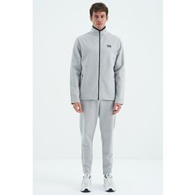 Tommy Life 85209 Gri Dik Yaka Gizli Cep Detaylı Standart Kalıp Erkek Eşofman Takımı