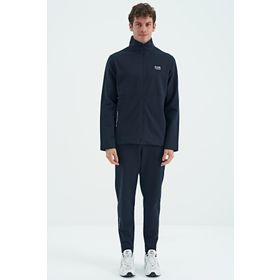 Tommy Life 85209 Lacivert Dik Yaka Gizli Cep Detaylı Standart Kalıp Erkek Eşofman Takımı