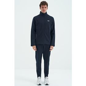 Tommy Life 85209 Lacivert Dik Yaka Gizli Cep Detaylı Standart Kalıp Erkek Eşofman Takımı