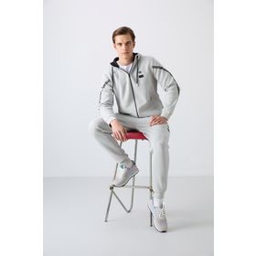 Tommy Life 85236 Taş Pamuklu Kalın Yumuşak Dokulu Comfort Fit Baskılı Erkek Eşofman Takımı