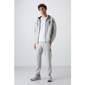 Tommy Life 85236 Taş Pamuklu Kalın Yumuşak Dokulu Comfort Fit Baskılı Erkek Eşofman Takımı
