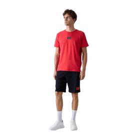 Tommy Life 85243 Beyaz - Siyah Pamuklu Yumuşak Dokulu Standart Fit Baskılı Erkek Şortlu Takım
