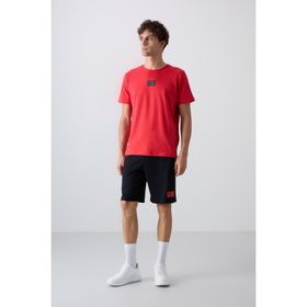 Tommy Life 85243 Fiesta Lacivert Pamuklu Yumuşak Dokulu Standart Fit Baskılı Erkek Şortlu Takım