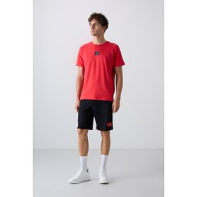 Tommy Life 85243 Fiesta Lacivert Pamuklu Yumuşak Dokulu Standart Fit Baskılı Erkek Şortlu Takım