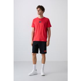 Tommy Life 85243 Fiesta Lacivert Pamuklu Yumuşak Dokulu Standart Fit Baskılı Erkek Şortlu Takım