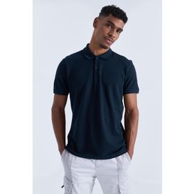 Tommy Life 87748 Basic Göğüs Logolu Standart Kalıp Triko Polo Yaka Lacivert Erkek T-shirt