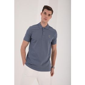 Tommy Life 87748 Basic Göğüs Logolu Standart Kalıp Triko Polo Yaka Petrol Erkek T-shirt