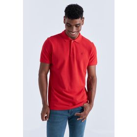 Tommy Life 87748 Basic Logolu Standart Kalıp Triko Polo Yaka Kırmızı Erkek T-shirt