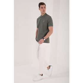 Tommy Life 87768 Basic Gögüs Logolu Standart Kalıp Triko Polo Yaka Çağla Yeşili Erkek T-Shirt