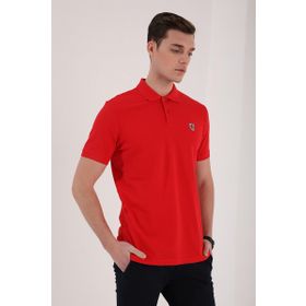 Tommy Life 87768 Basic Göğüs Logolu Standart Kalıp Triko Polo Yaka Kırmızı Erkek T-shirt