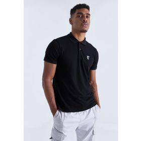 Tommy Life 87768 Basic Göğüs Logolu Standart Kalıp Triko Polo Yaka Siyah Erkek T-shirt
