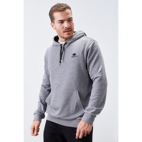 Tommy Life 87872 Gri Melanj Erkek Kanguru Cep Standart Kalıp Kapüşonlu Sweatshirt
