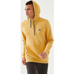 Tommy Life 87872 Hardal Kanguru Cep Standart Kalıp Kapüşonlu Erkek Sweatshirt