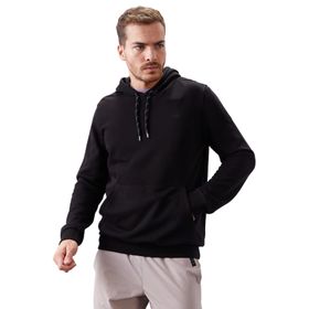 Tommy Life 87872 Siyah Kanguru Cep Standart Kalıp Kapüşonlu Erkek Sweatshirt
